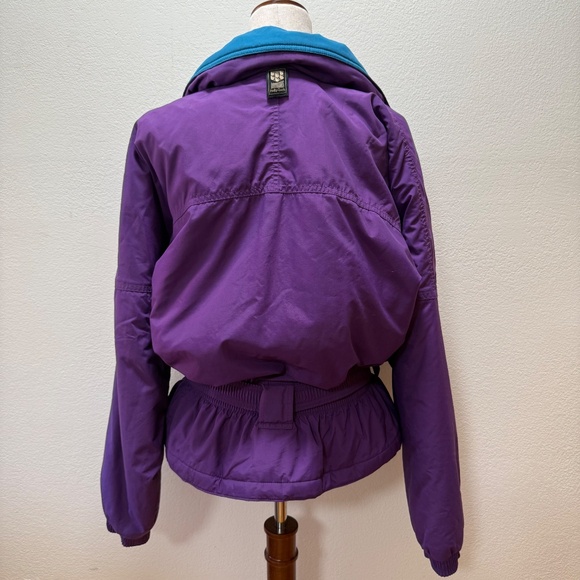 Helly Hansen Vintage Purple Retro Belted 80s 90s Snow Alpine Ski Jacket Women L - Picture 15 of 16